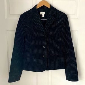 Ann Taylor Loft women's black suit white dot sz 8